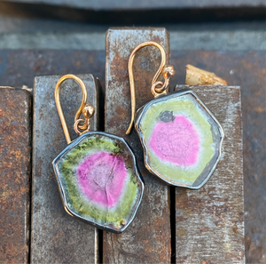 Multicolor Tourmaline Shard Earrings