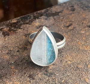 Gilalite in Quartz Ring, Size 8.5