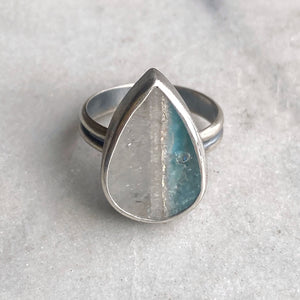 Gilalite in Quartz Ring, Size 8.5