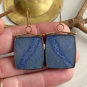 Dumortierite in Quartz Earrings