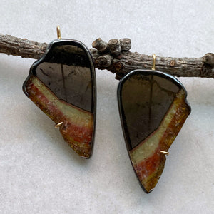 Multicolor Tourmaline 'Wing' Earrings