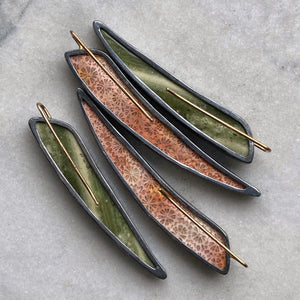 Fossilized Coral Tusk-shaped Earrings