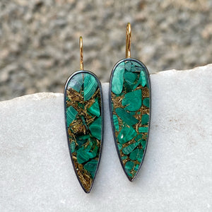 Malachite Mosaic Earrings