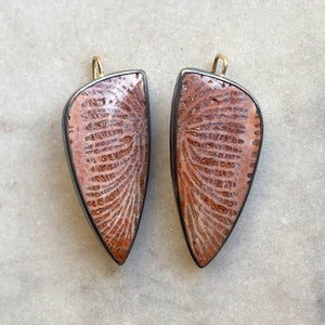 Fossilized Coral Earrings