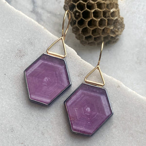 Raspberry Sheen Sapphire Earrings with ‘Coat Hanger’ Hooks