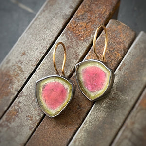 Watermelon Tourmaline Earrings