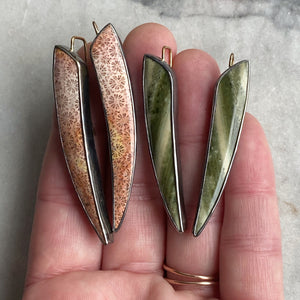 Fossilized Coral Tusk-shaped Earrings