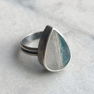 Gilalite in Quartz Ring, Size 8.5