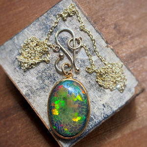 Custom Ethiopian Snakeskin Opal Necklace