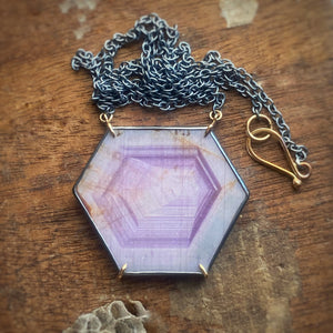Custom Raspberry Sheen Sapphire Necklace