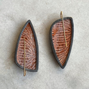 Fossilized Coral Earrings