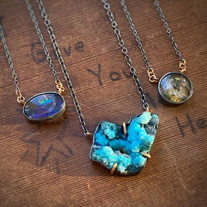 Drusy Chrysocolla Necklace