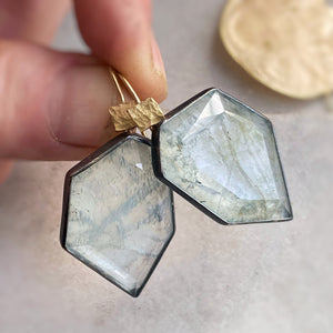 Geometric Aquamarine Earrings