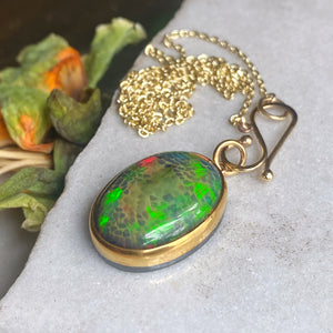 Custom Ethiopian Snakeskin Opal Necklace