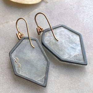Geometric Aquamarine Earrings