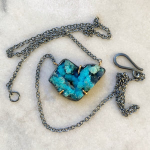 Drusy Chrysocolla Necklace