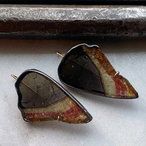 Multicolor Tourmaline 'Wing' Earrings