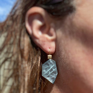 Geometric Aquamarine Earrings