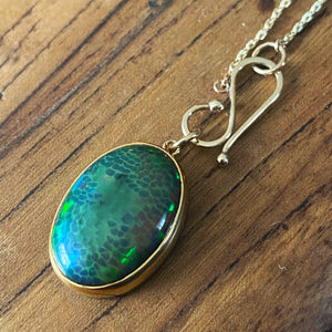 Custom Ethiopian Snakeskin Opal Necklace