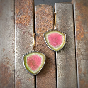 Watermelon Tourmaline Earrings