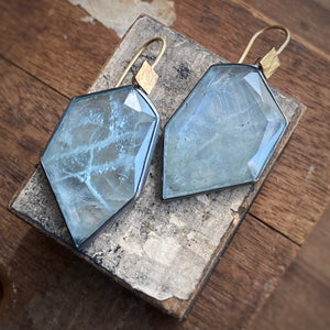 Geometric Aquamarine Earrings