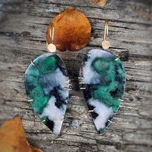 Emerald Leaf Earrings