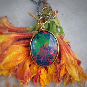 Custom 19 Ct. Ethiopian Snakeskin Opal Pendant