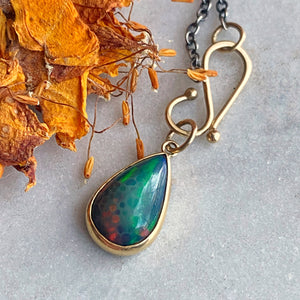 Custom 4.5 Ct. Ethiopian Snakeskin Opal Pendant