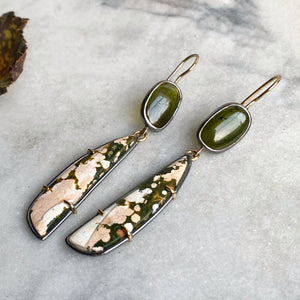 Tourmaline and Ocean Jasper Earrings