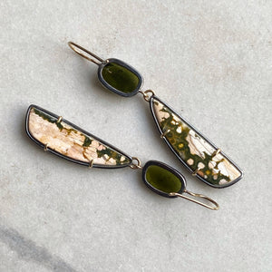 Tourmaline and Ocean Jasper Earrings