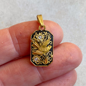 Damascening Bird Pendant