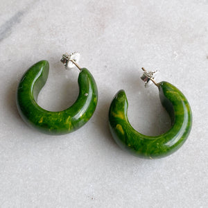 Marbled Plastic Hoop Earrings
