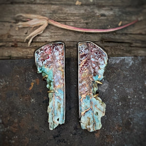 Native Copper in Chrysocolla Earrings