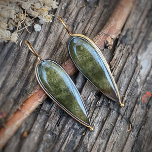Fossilized Green Coral Earrings