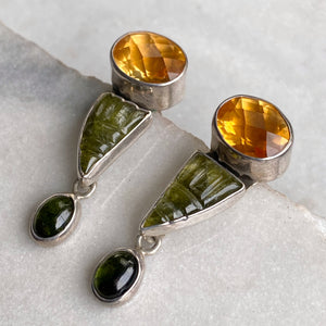 Citrine and Tourmaline Earrings
