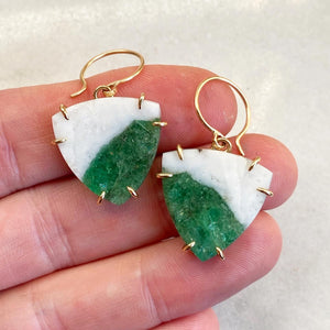 Emerald in Quartz Earrings