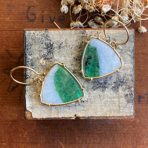 Emerald in Quartz Earrings