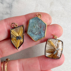 Golden Rutilated Quartz Charm
