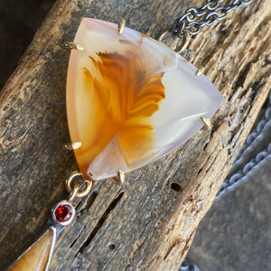 Ombré Feldspar, Agate, and Mozambique Garnet Necklace