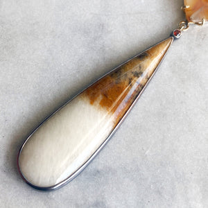 Ombré Feldspar, Agate, and Mozambique Garnet Necklace