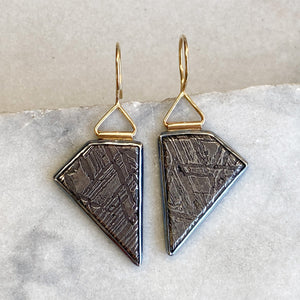 Meteorite Earrings in Silver