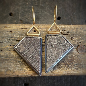Meteorite Earrings in Silver