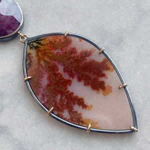 Ruby and Dendritic Agate Necklace