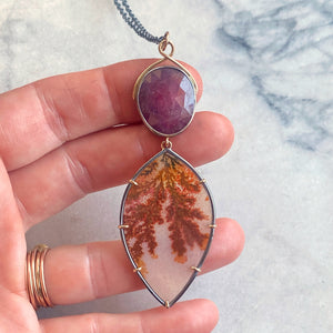 Ruby and Dendritic Agate Necklace
