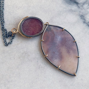 Ruby and Dendritic Agate Necklace