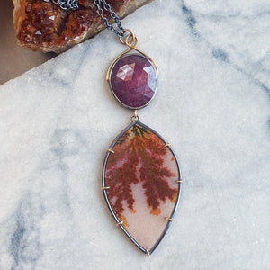 Ruby and Dendritic Agate Necklace