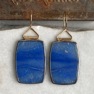 Hinged Dumortierite Earrings
