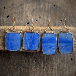 Hinged Dumortierite Earrings