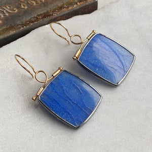 Hinged Dumortierite Earrings