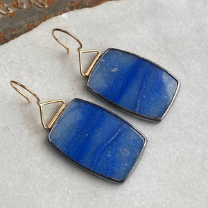 Hinged Dumortierite Earrings